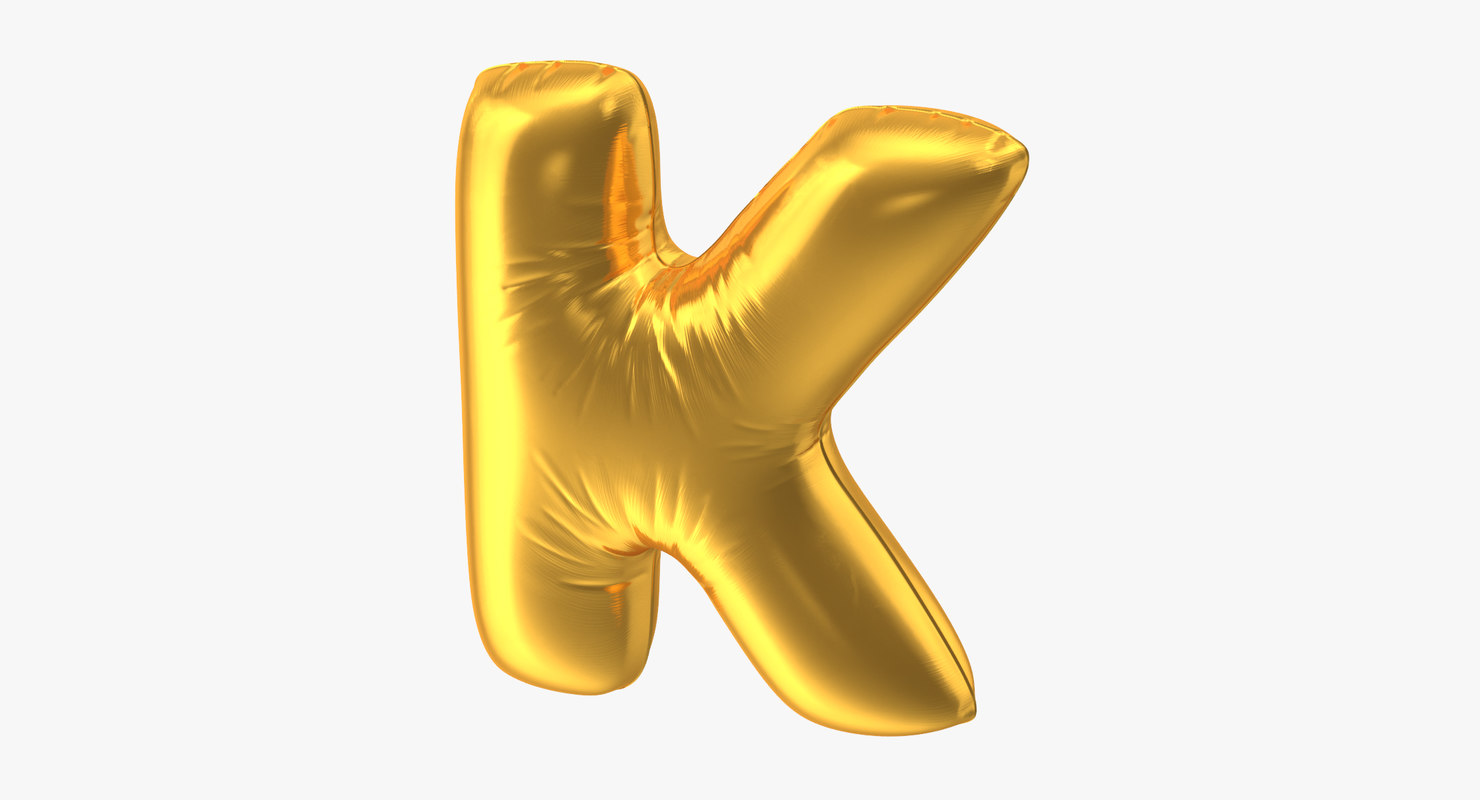 3D foil balloon letter k model TurboSquid 1214796