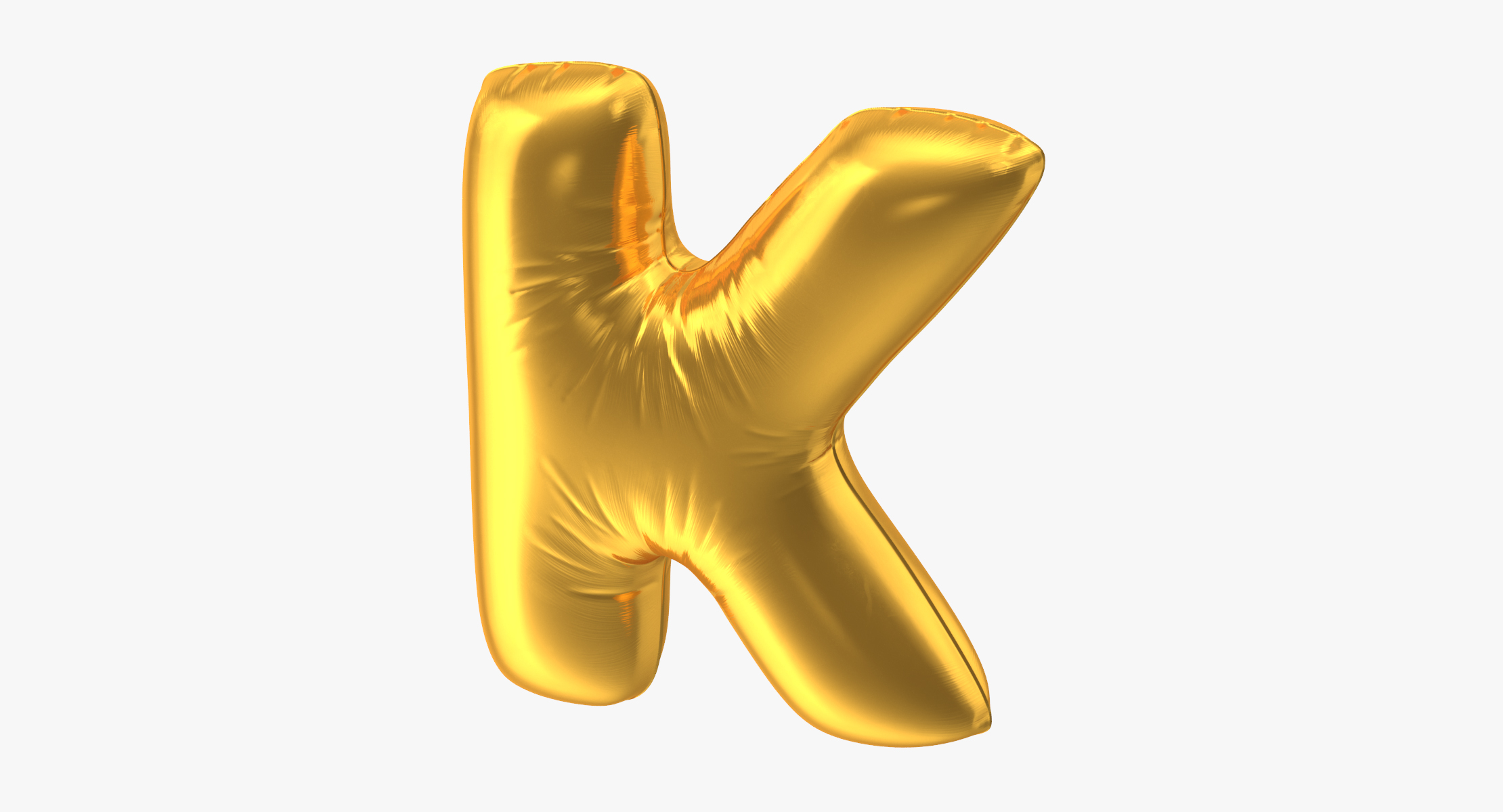 3D foil balloon letter k model - TurboSquid 1214796