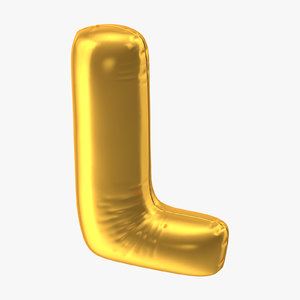 3D foil balloon letter l