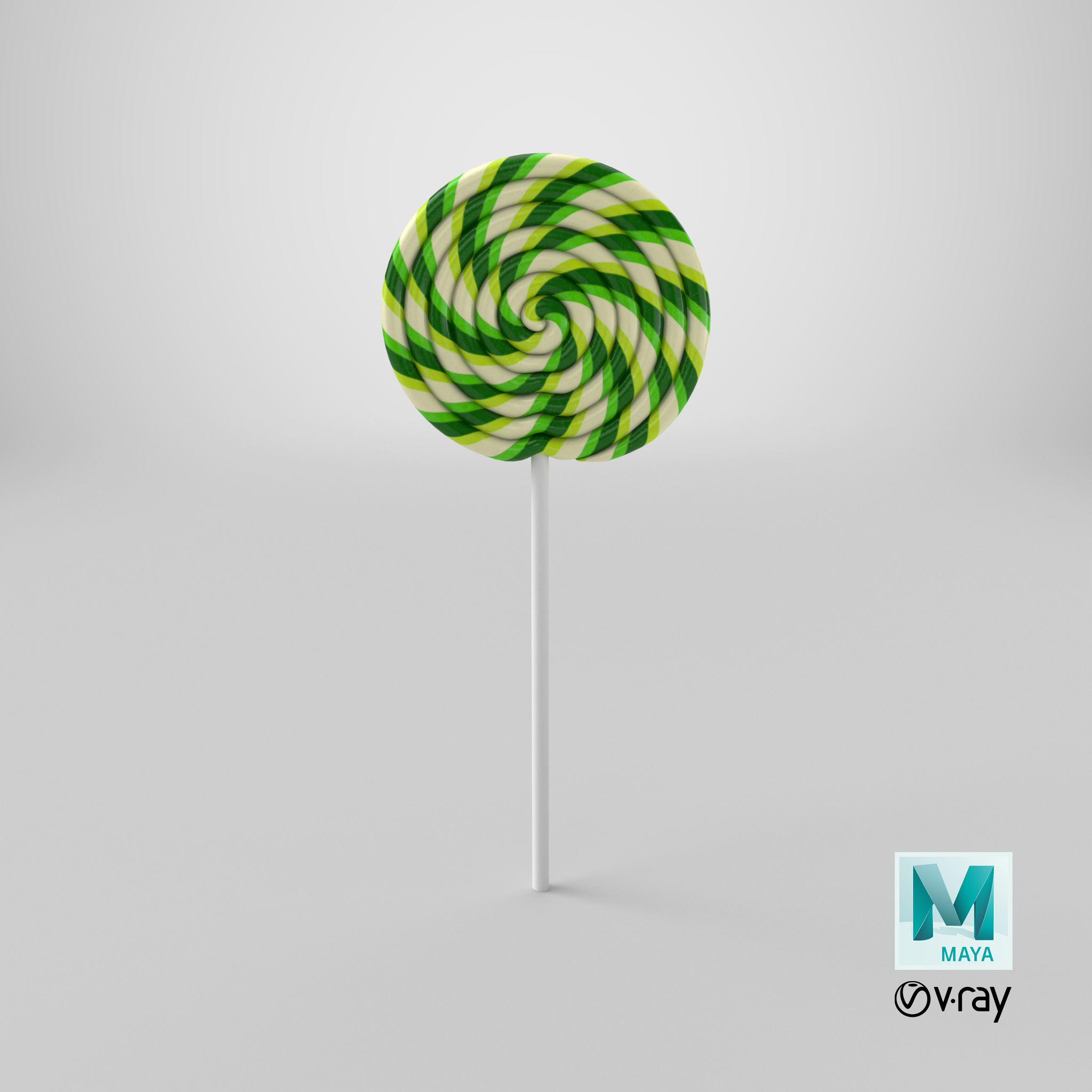 棒棒糖螺旋绿茎3d模型