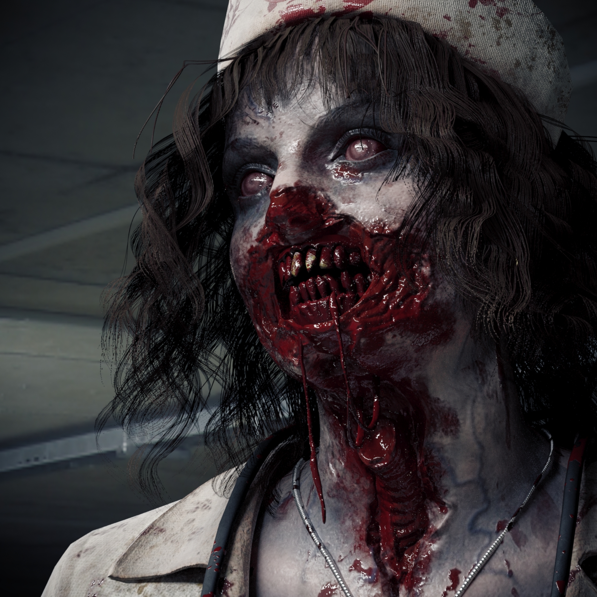 3d character zombie nurse pbr rigged