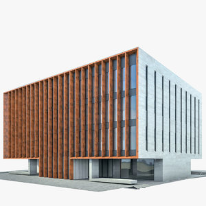 modern office building exterior 3D model