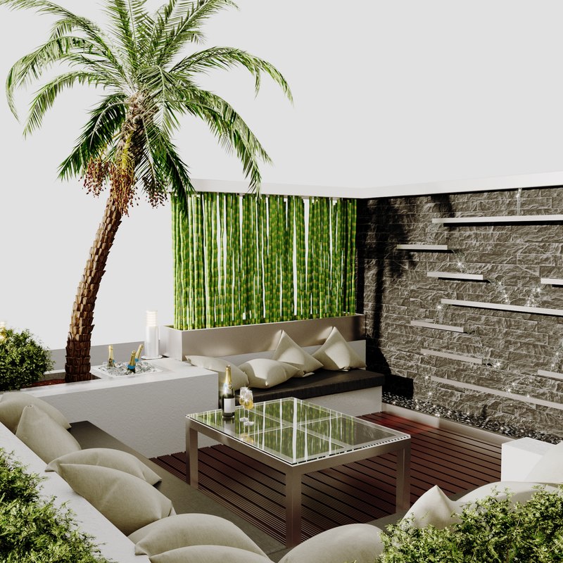 3D contemporary patio model TurboSquid 1215320