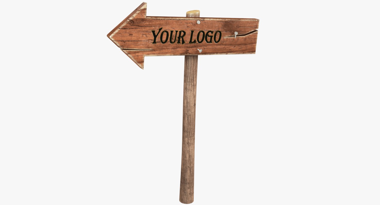 Wooden arrow sign 3D model TurboSquid 1215429