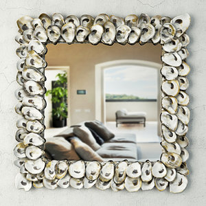 3D model oyster shell mirror currey