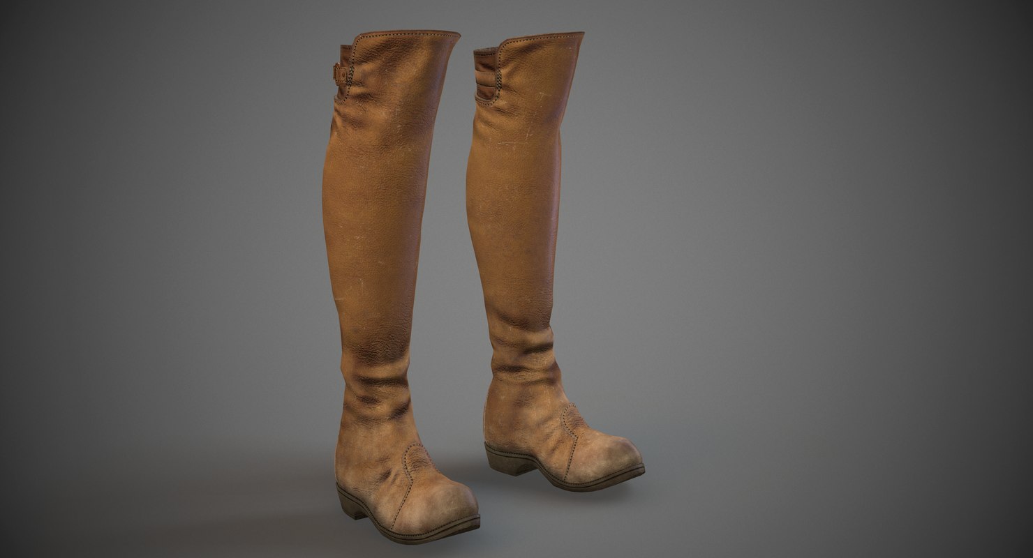 Ready leather boots pbr 3D model - TurboSquid 1216079