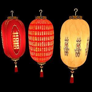 chinese red lantern 3D model
