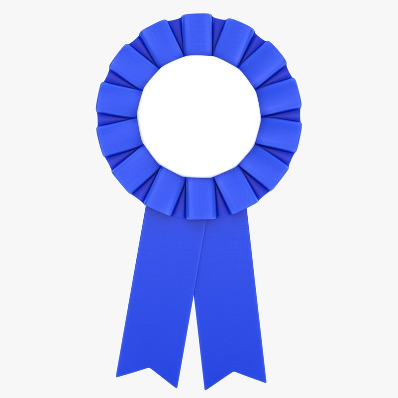 Realistic Award Ribbon Blue 3d - Turbosquid 1216105