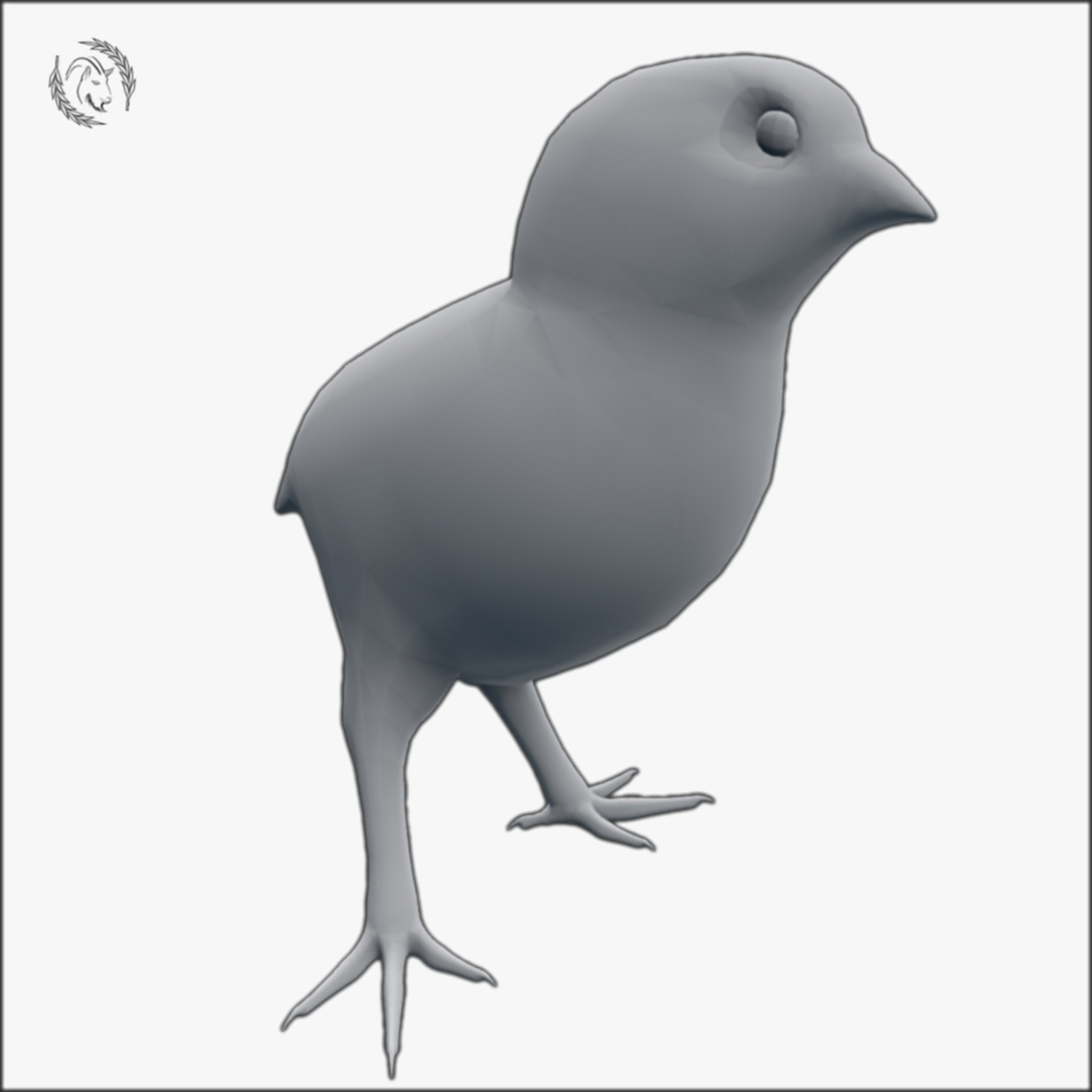 小鸡低聚3d模型