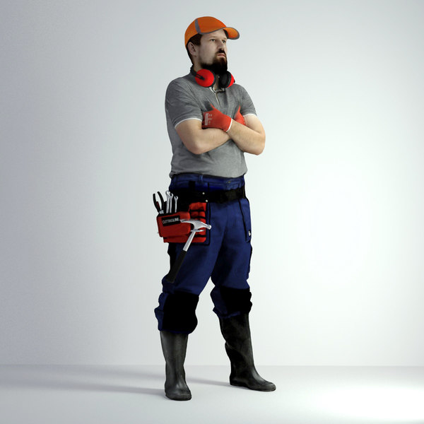 3D scanned man 019 model