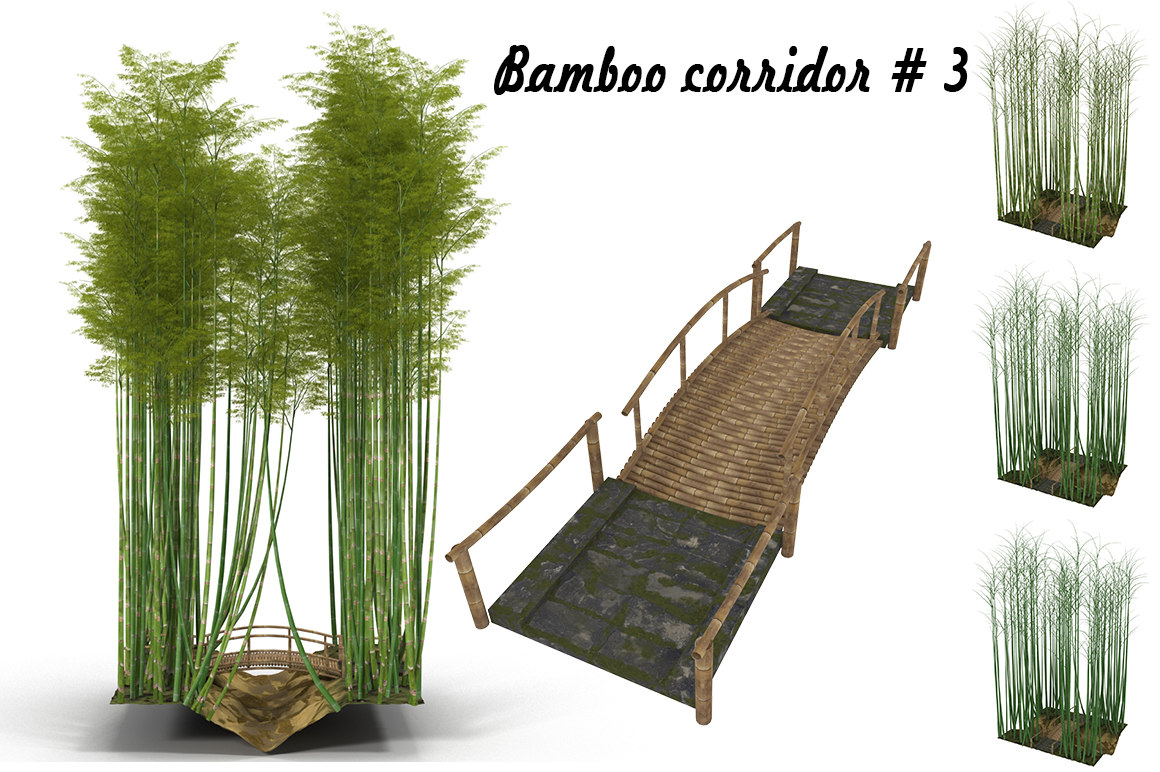 Bamboo Corridor 3d Model Turbosquid
