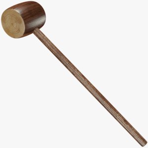 wooden hammer 3D