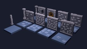 3D modular dungeon model