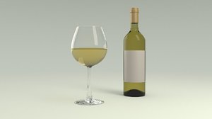 wine glass white model