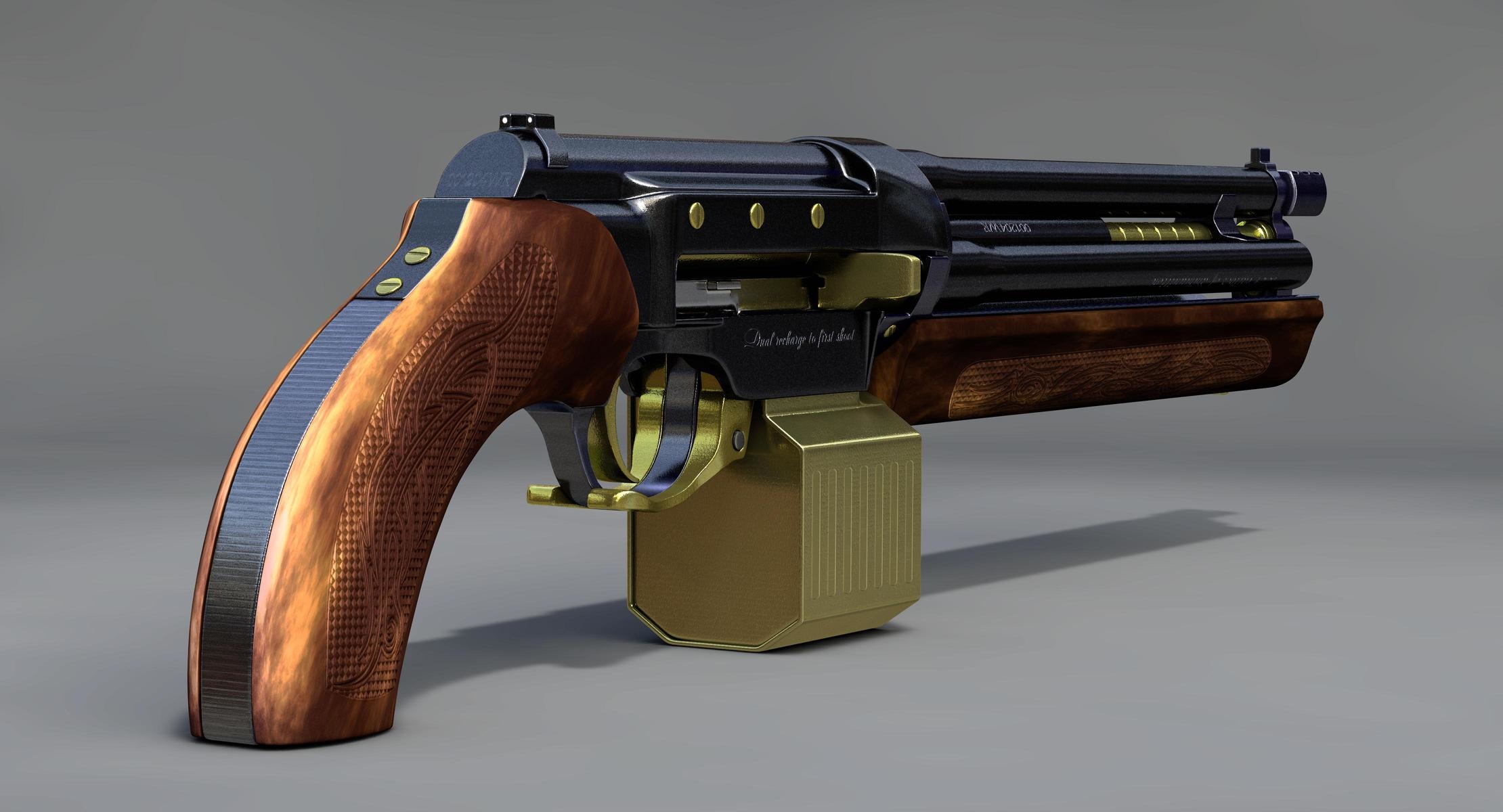 tigrus蒸汽朋克冲锋枪3d模型