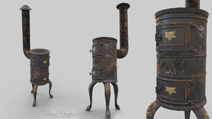 3D old stove pbr