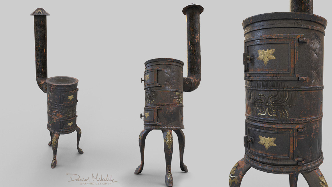 3d Old Stove Pbr Turbosquid 1216855