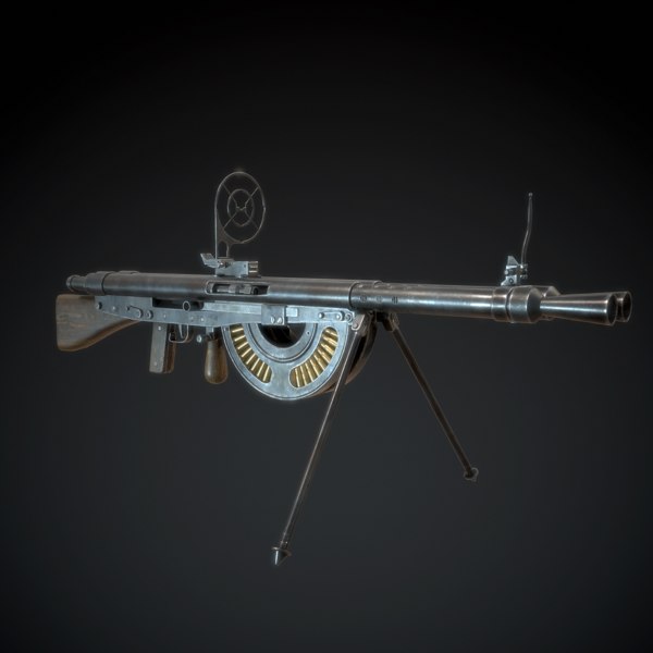 Double Chauchat LMG Model 3D - TurboSquid 1217016