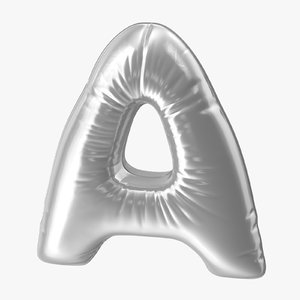3D model foil balloon letter silver