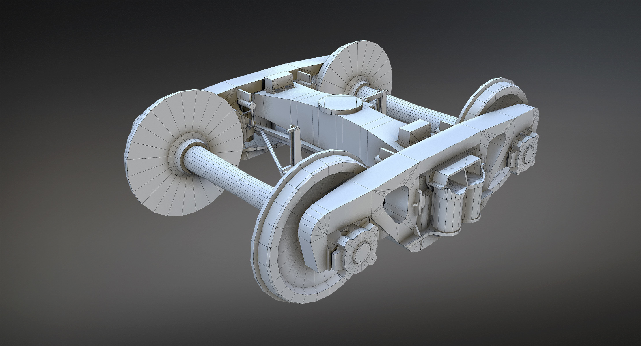 3D lowpoly cargo flat wagon model TurboSquid 1217206
