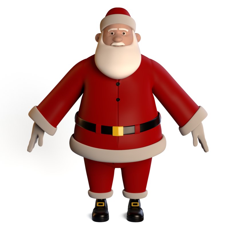 Santa Cartoon 3d Turbosquid 1217442 3782