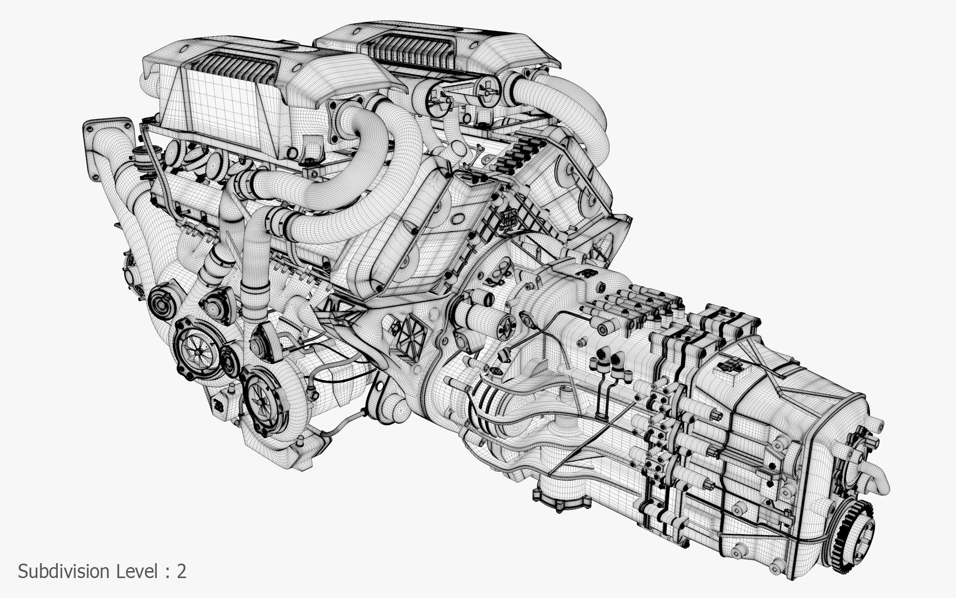 3D Bugatti Chiron Engine Model TurboSquid 1217464