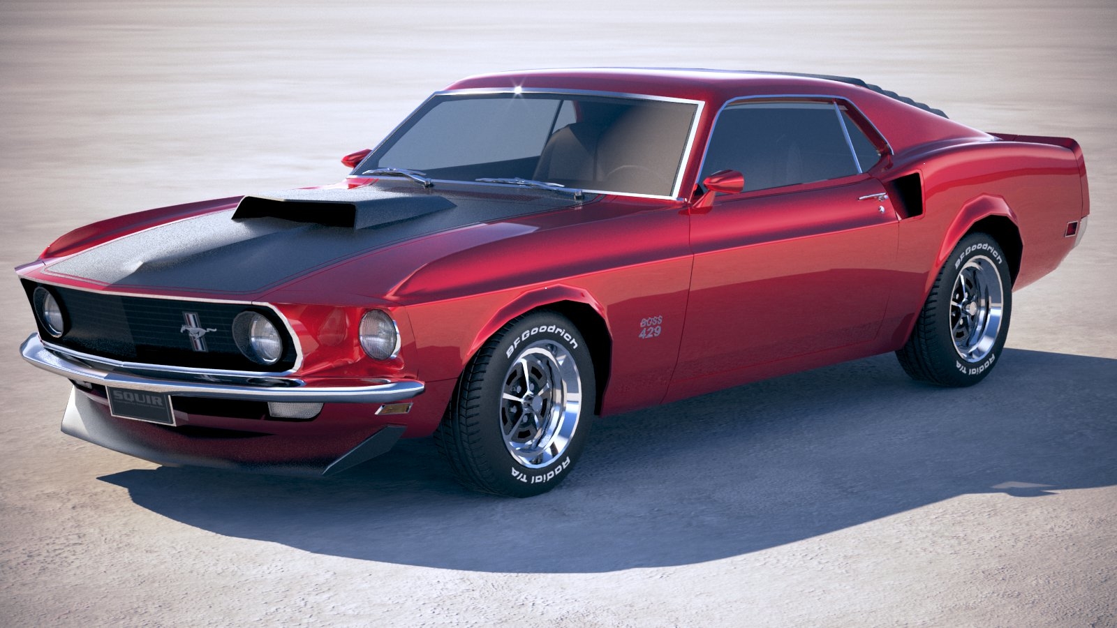 Ford Mustang 1969 Lowpoly