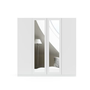 3D model door white wardrobe mirror