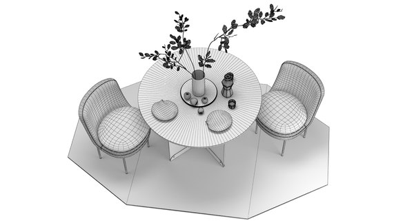 West Elm Calliope Table Nowoczesne zakrzywione krz Model 3D