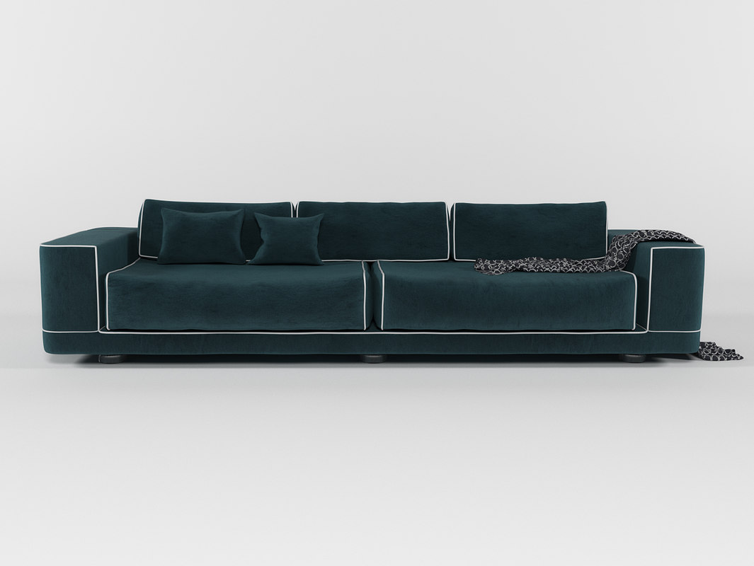Classical velvet sofa fendi model TurboSquid 1217844