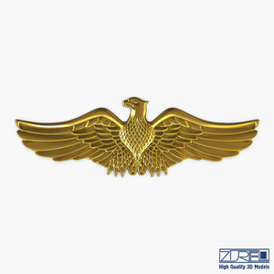 eagle insignia gold 3D model