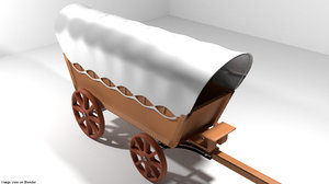 3D model conestoga wagon