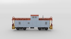3D caboose railcar