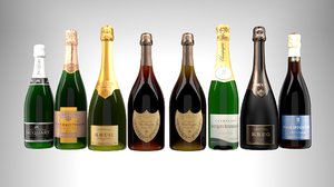 selection champagne 3D model