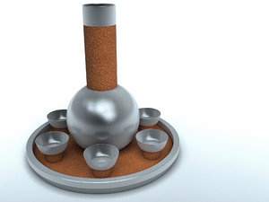 russel wright cocktail set 3D model