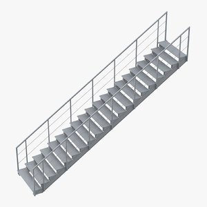 3D industrial staircase straight