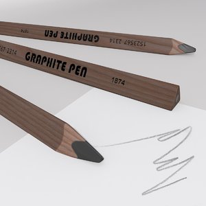 3D model triangle graphite pen