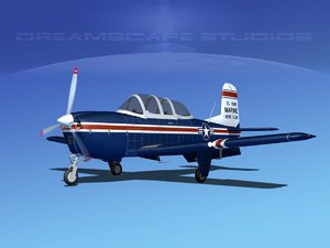 3D beechcraft t-34 mentor usmc model