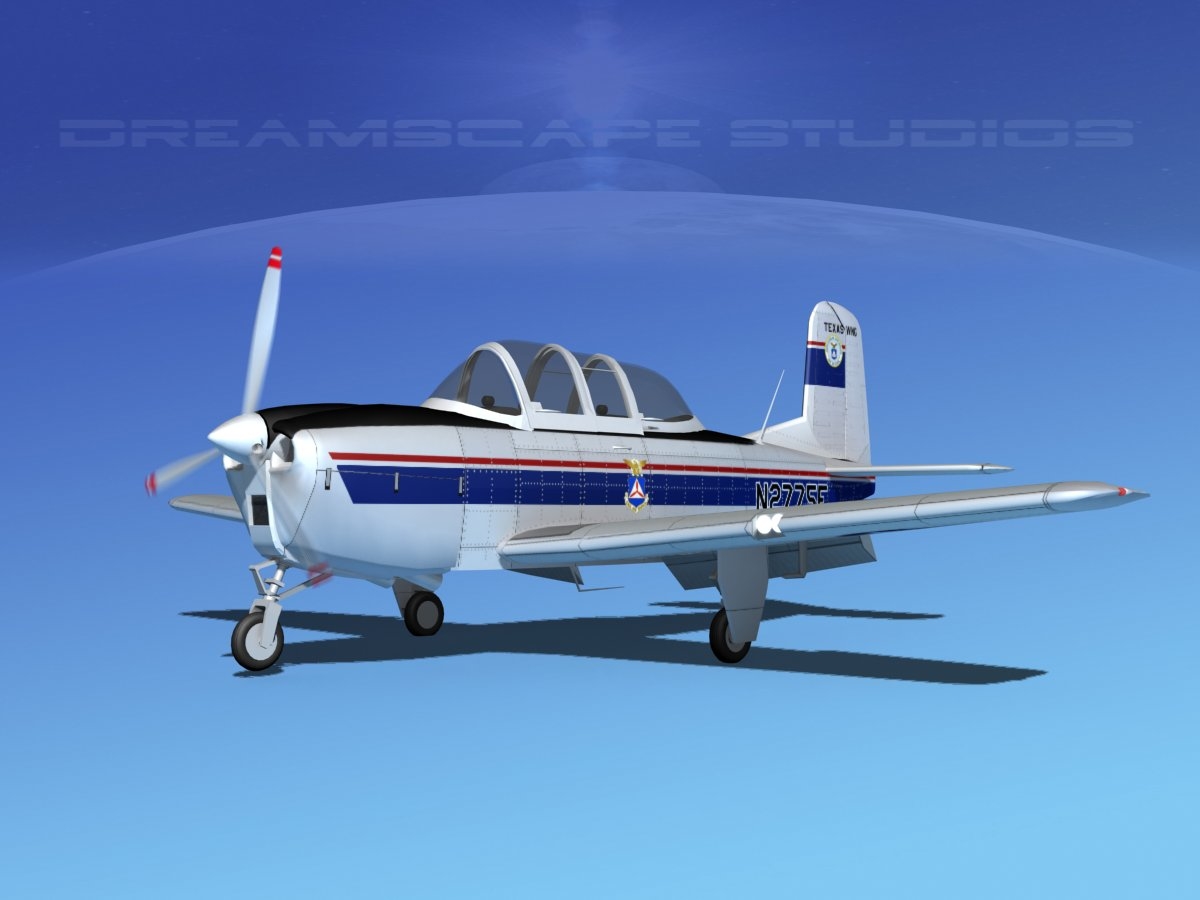 Modelo 3d Beechcraft T 34 Mentor V30 Cap Tex Turbosquid 1218685