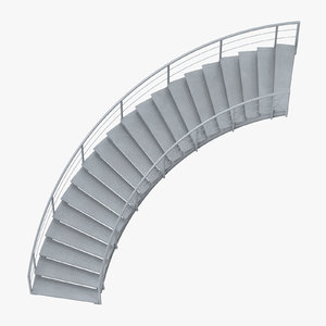 industrial staircases curved 3D model