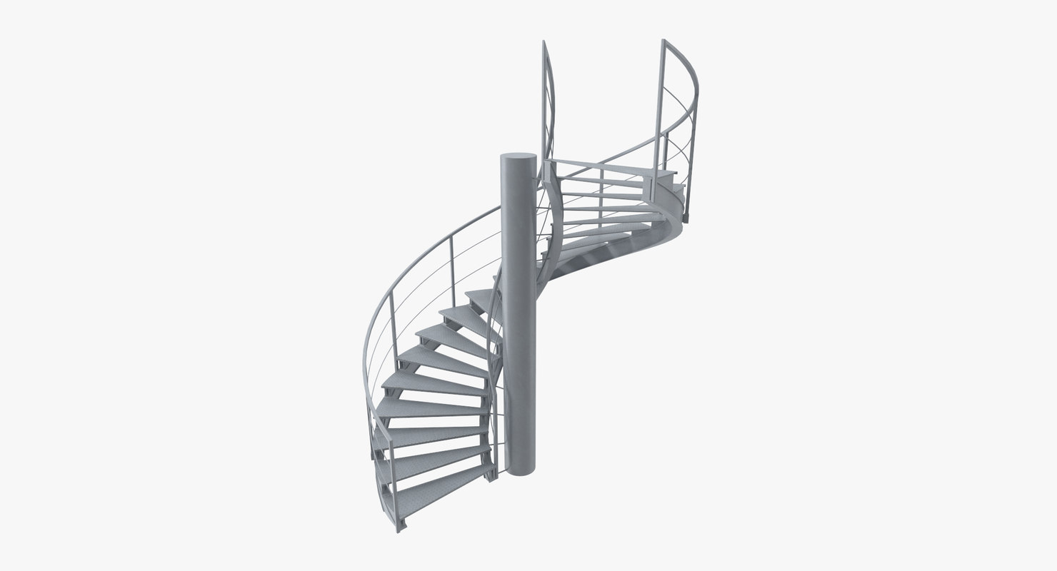 Industrial staircase spiral model - TurboSquid 1218844