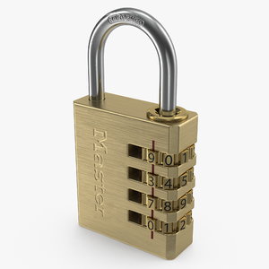3D brass combination padlock