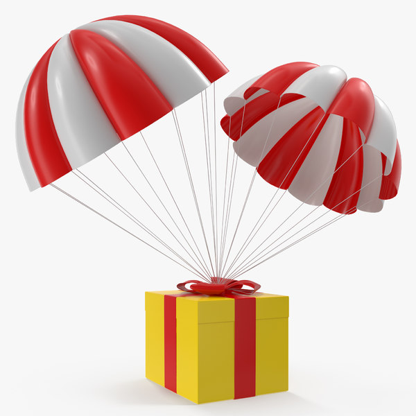 3D model twin parachute gift box