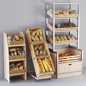 3D bread display racks