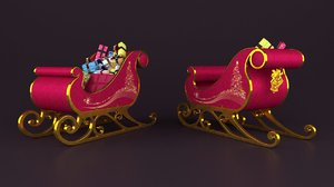 sledge santa gifts 3D model