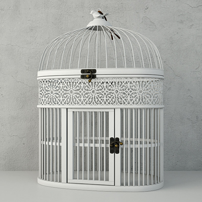 White metal bird cage 3D model TurboSquid 1219093