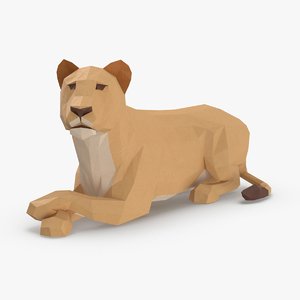 3D lioness----lying model