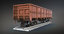 3D model set cargo cars