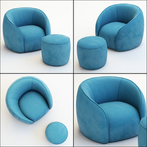 armchair pouf baloo 3D model