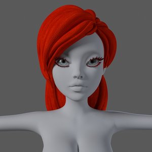 girl hairstyle 3D model